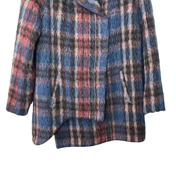 Sachin + Babi Fiction Plaid Wool Coat Women’s Size 4 Asymmetrical Hem Warm - Picture 4 of 12